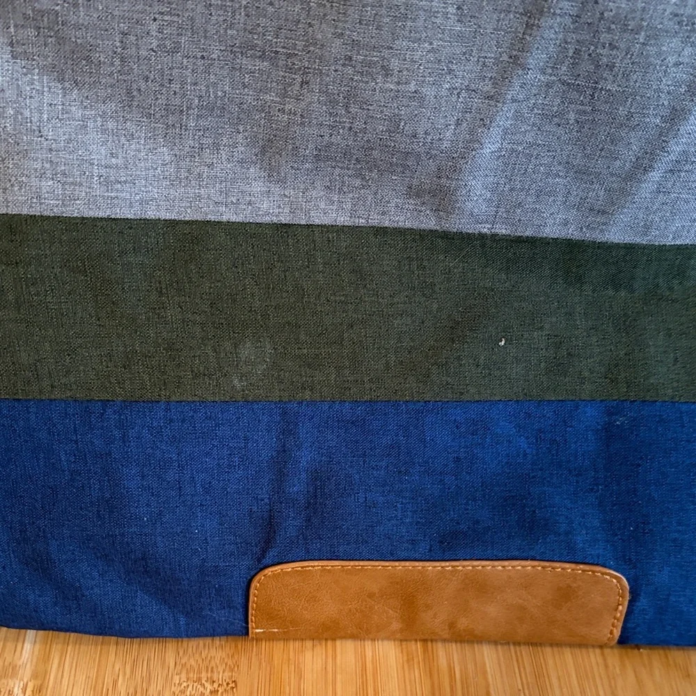 Modern Gray, Green, and Blue Laptop Bag